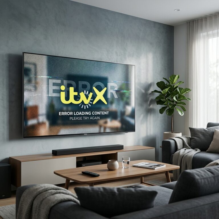 Featured image showing a modern television with the ITVX streaming interface on screen